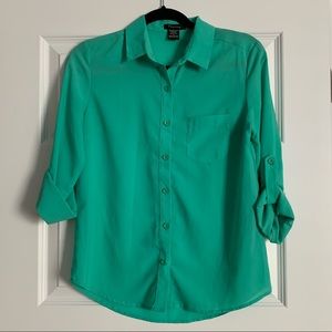 Aqua convertible portofino button up blouse